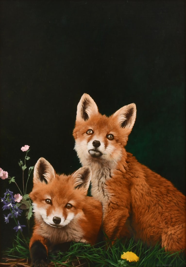 Mark Eberhard (American, b. 1949), Fox Companions (1 of 4)