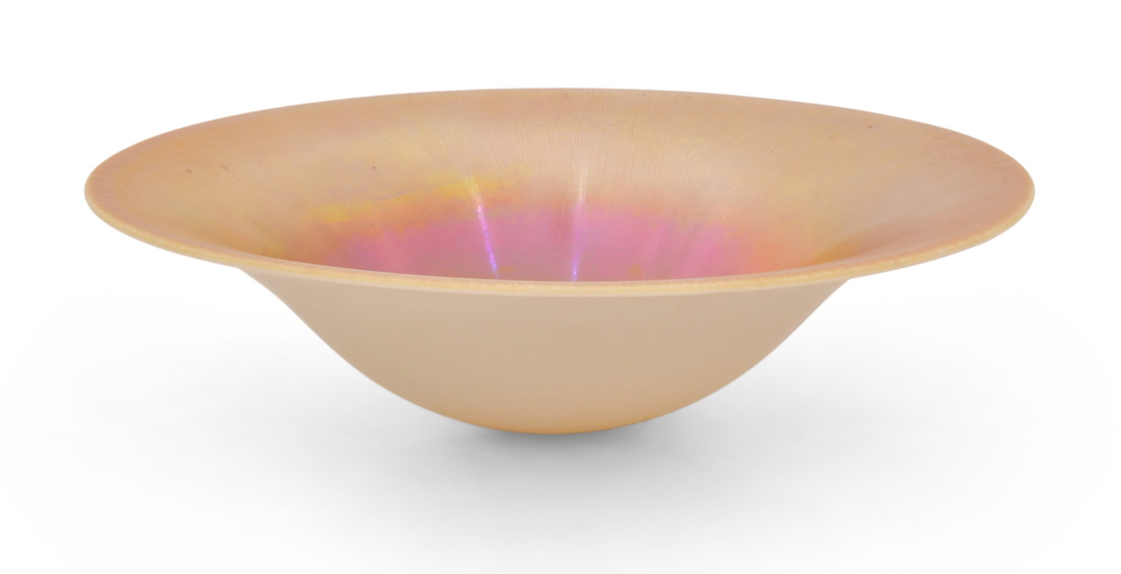 Steuben Calcite Glass Bowl: Steuben Glass Works (Corning, New York, est. 1930) Calcite early 20th century iridescent glass unmarked 4 x 13 3/4 inches Provenance: Private Collection, Maryland