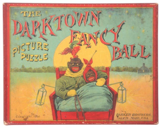 The Darktown Fancy Ball Picture Puzzle: The Darktown Fancy Ball Picture Puzzle. Original box in excellent condition, contains all pieces and re-sealed for protection. Good clean and bright color with little staining, minor rubbing to corner