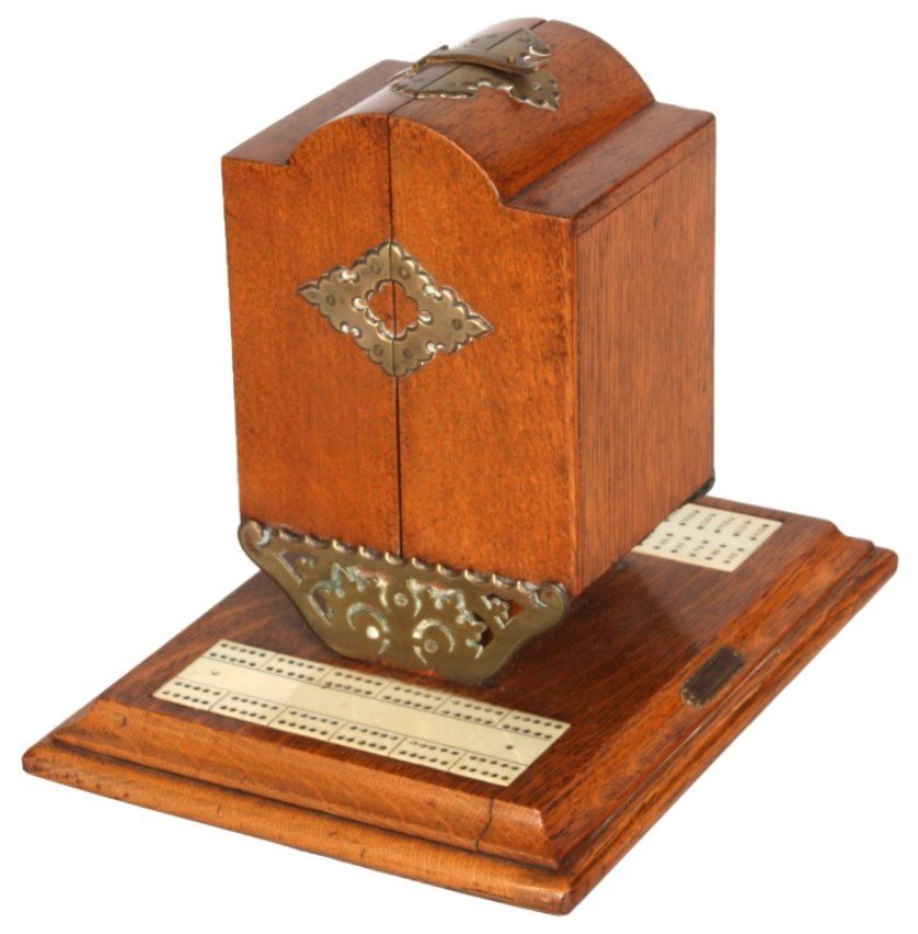 Oak Bezique Card Game Box