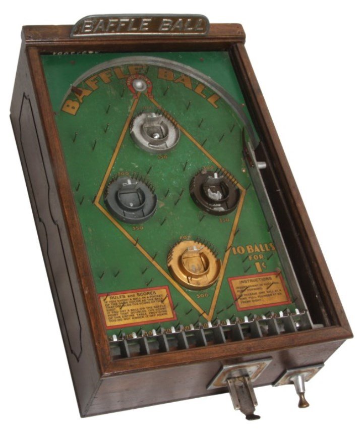 Baffle Ball Coin Op Pinball Game