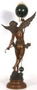 Lg. French Figural Swinging Arm Clock - 2