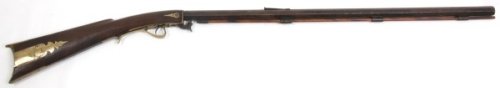 N. Kendall, Vermont Percussion Under Hammer Rifle: N. Kendall, Vermont Percussion Under Hammer Rifle. Vermont Percussion Under Hammer Rifle By Nicanor Kendall. 32 in. long octagonal barrel, rifled bore, approximate .41 caliber, percussion cap & ball m