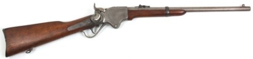 Spencer Repeating Rifle Co. Civil War Era Carbine: Spencer Repeating Rifle Co. Civil War Era Carbine. Barrel measures 20 in. long, rifled bore, 56-52 rimfire, 7 round tube magazine in the stock which is loaded through the butt of the stock, repeating 