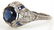 Deco Platinum, Diamond & Sapphire Ring