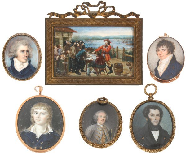 6 Miniature Paintings On Ivory (1 of 9)