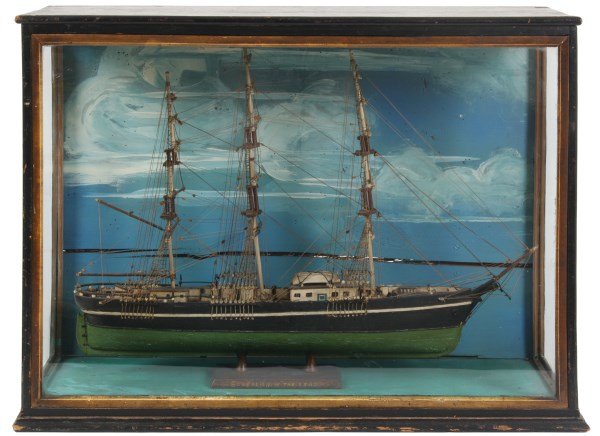 Excellent Wooden Model Clipper Ship In Case (1 of 10)