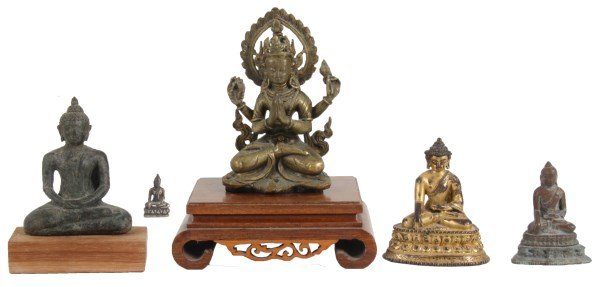 5 Seated Buddha & Guan Yin Figures (1 of 10)