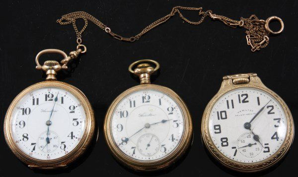 Lot of 3 Hamilton Pocket Watches (1 of 10)
