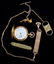 18K Gold Pocket Watch w/ Chain & Accessories