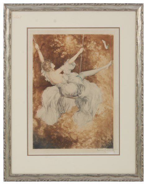 Louis Icart Drypoint Etching - Swing (1 of 5)