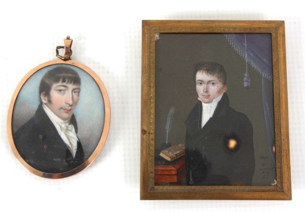 2 Hand Painted Portraits On Ivory (1 of 6)