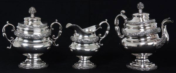 3 Pc. Signed Rockwell Silver Tea Set (1 of 10)