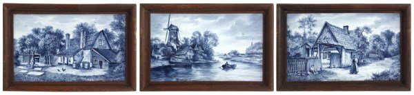 3 Pcs. Delft Heisterkamp Art Plaques (1 of 10)