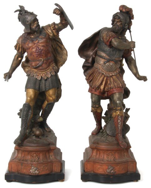 Pr. Excellent Figural Warrior Sculptures (1 of 10)