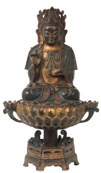Cold Painted Bronze Guan Yin Figure (1 of 10)
