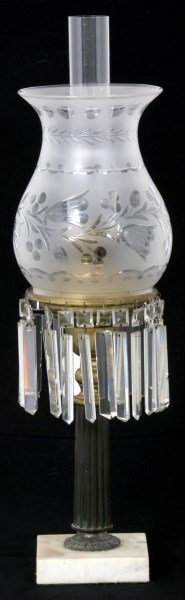 Brass & Cut Glass Astral Lamp (1 of 9)