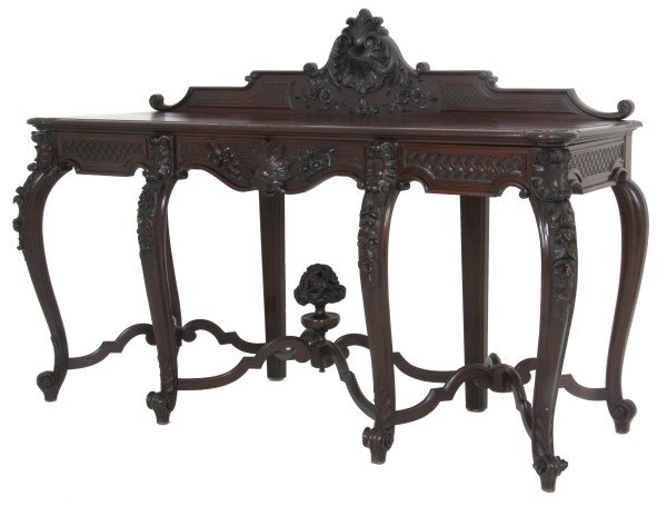 Large Carved Walnut Console Table (1 of 10)