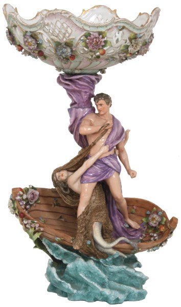 Large Figural Porcelain Center Compote (1 of 10)