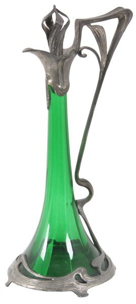 Austrian Nouveau Pewter Mounted Decanter (1 of 8)