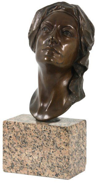 Figural Bronze Bust Signed Gostoni Alice (1 of 8)
