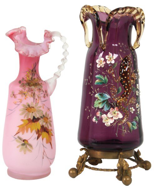 2 Pcs. Victorian Art Glass Vases (1 of 10)