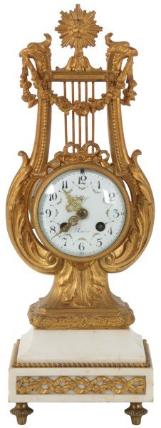 French Lyre Mantle Clock (1 of 10)