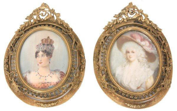 Pr. Oval Painted Portraits on Ivory (1 of 10)