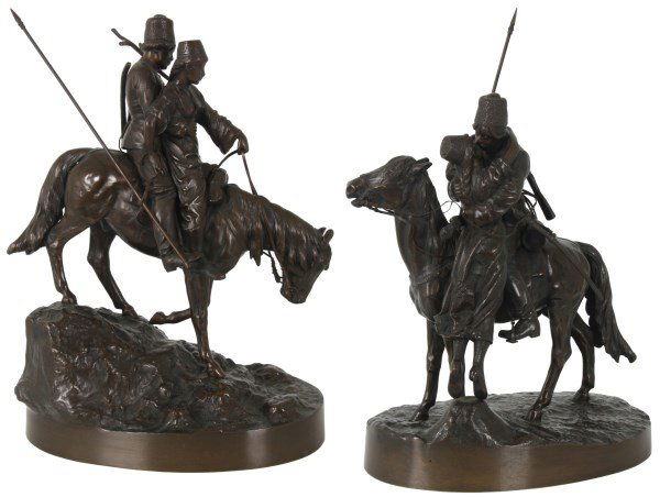 2 Signed A.M. Bonegor Russian Bronze Sculptures (1 of 10)