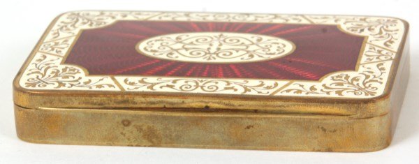 Gilt Brass & Enamel Snuff Box (1 of 4)