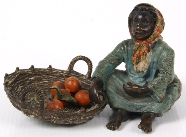 Bergman Cold Painted Bronze Girl w/ Fruit (1 of 7)
