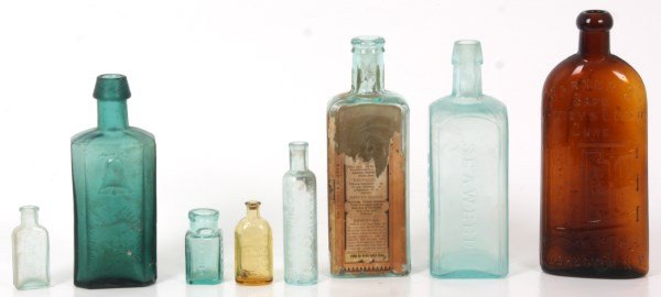 8 Early Glass Medicine Bottles (1 of 4)