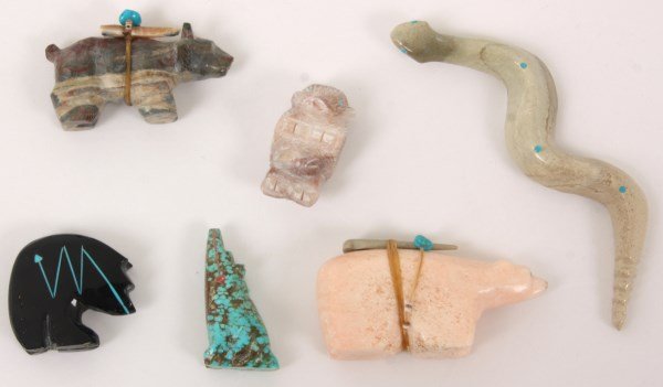 6 Carved Hunting Fetishes (1 of 3)