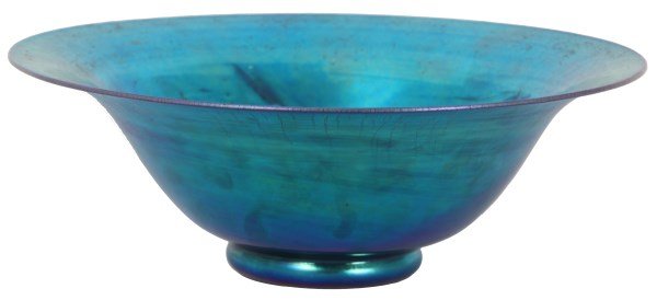 Lg. Steuben Aurene Electric Blue Iridescent Bowl (1 of 8)