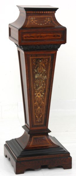 Inlaid Rosewood Renaissance Revival Pedestal (1 of 10)