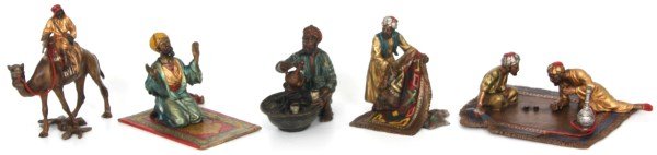 5 Pcs. Cold Painted Bronze Arab Figures (1 of 10)