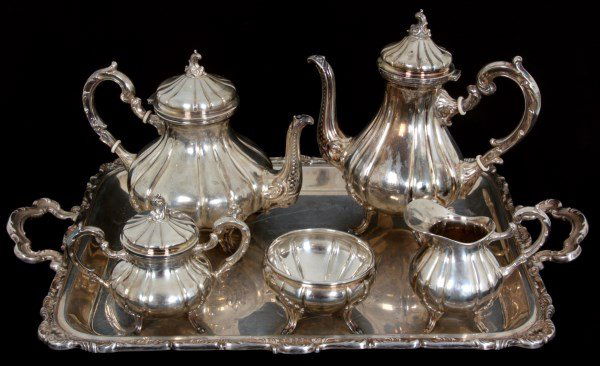 6 Pc. Camusso Sterling Silver Tea Set (1 of 10)