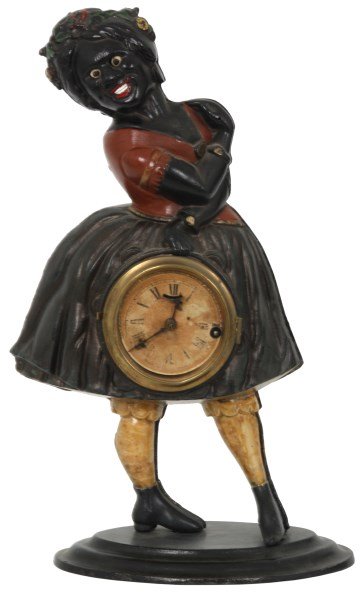Figural Topsey Cast Iron Blinking Eye Clock (1 of 9)