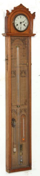 Wall Hanging Stick Barometer & Clock (1 of 10)