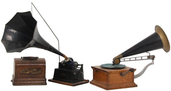 2 Phonographs In Oak Cases (1 of 10)