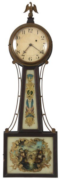 Massachusetts Weight Driven Mahogany Banjo Clock (1 of 8)