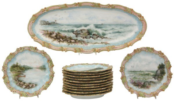 13 Pc. TV Limoges Souvenir Fish Set (1 of 10)
