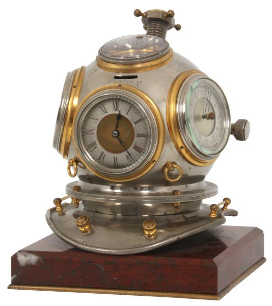 French Industrial Diver’s Helmet Desk Clock (1 of 10)