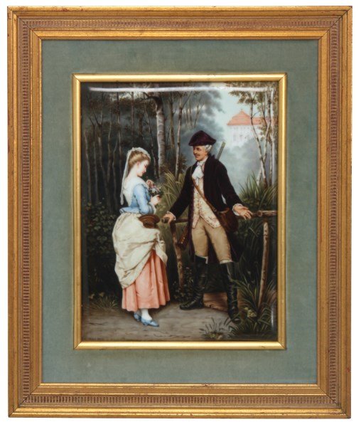 Lg. German Hand Painted Porcelain Plaque (1 of 6)