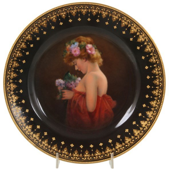 9.5 in. Dresden Porcelain Portrait Plate (1 of 4)
