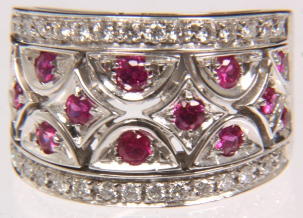 18K White Gold, Diamond & Ruby Ring (1 of 5)