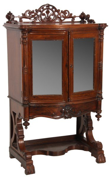 Carved Rosewood Rococo Music Cabinet (1 of 10)