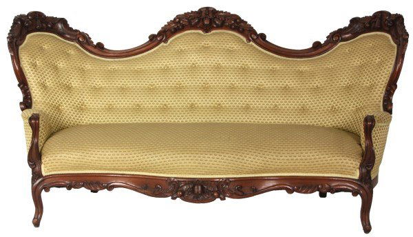 Victorian Fruit Carved Walnut Sofa (1 of 10)