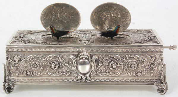German Sterling Silver Animated Double Bird Box (1 of 10)