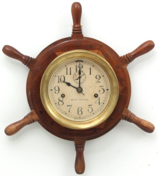 Brass Seth Thomas Engine Lever Clock (1 of 6)